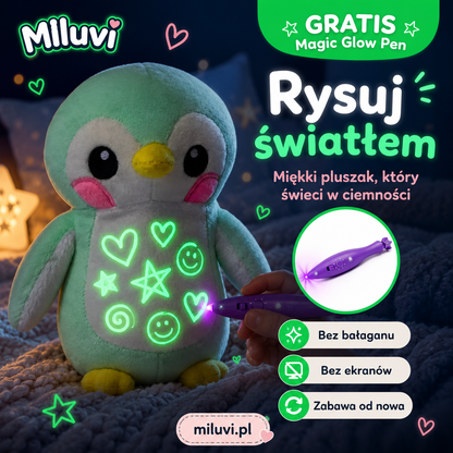 Magiczny Miluś™ - pluszak, na którym dziecko rysuje światłem